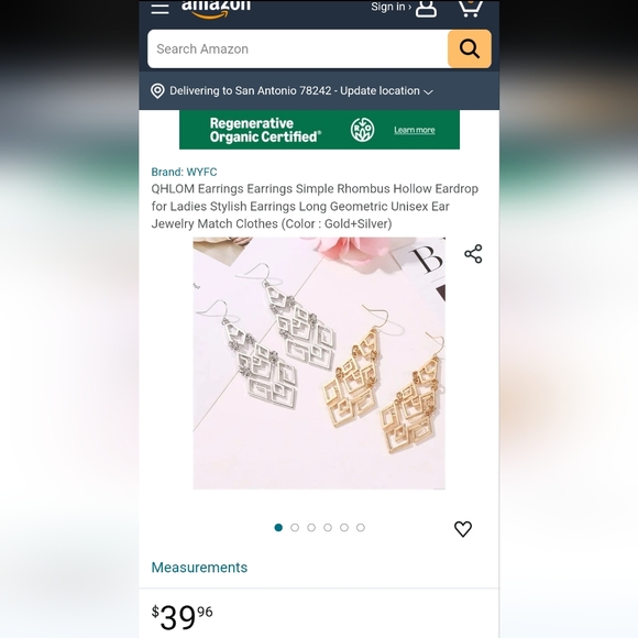 Earings gold silver tone - Picture 4 of 4